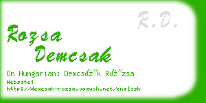 rozsa demcsak business card